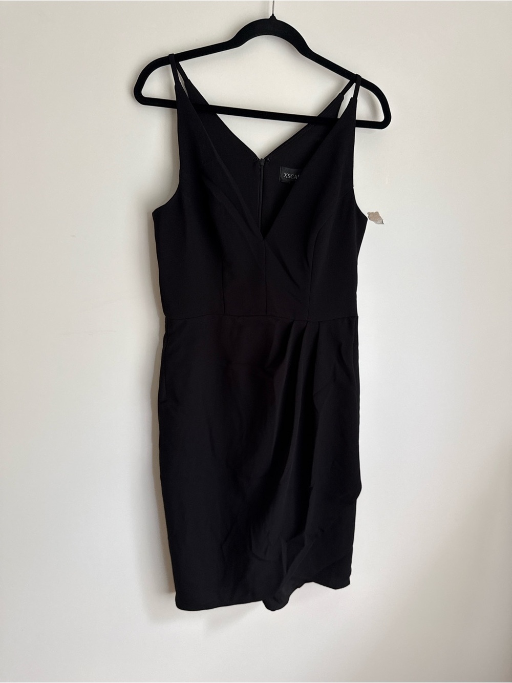 Xscape Black V-Neck Mini Sheath Dress